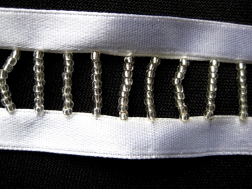 Satinband mit Perlen REST